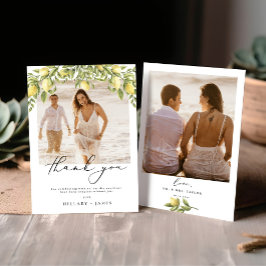 Lemon Sorrento Foto Wedding Dankeschön Karte
