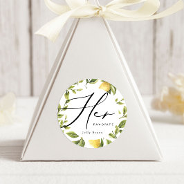 Lemon Sorrento Hochzeit ihre Lieblingsliebe Runder Aufkleber