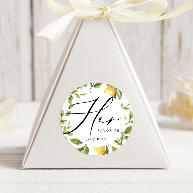Lemon Sorrento Hochzeit ihre Lieblingsliebe Runder Aufkleber (Von Creator hochgeladen)