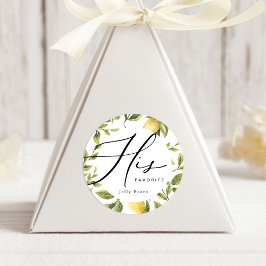 Lemon Sorrento Hochzeit Seine Lieblingsliebe Runder Aufkleber