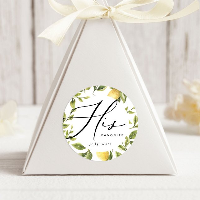 Lemon Sorrento Hochzeit Seine Lieblingsliebe Runder Aufkleber (Von Creator hochgeladen)