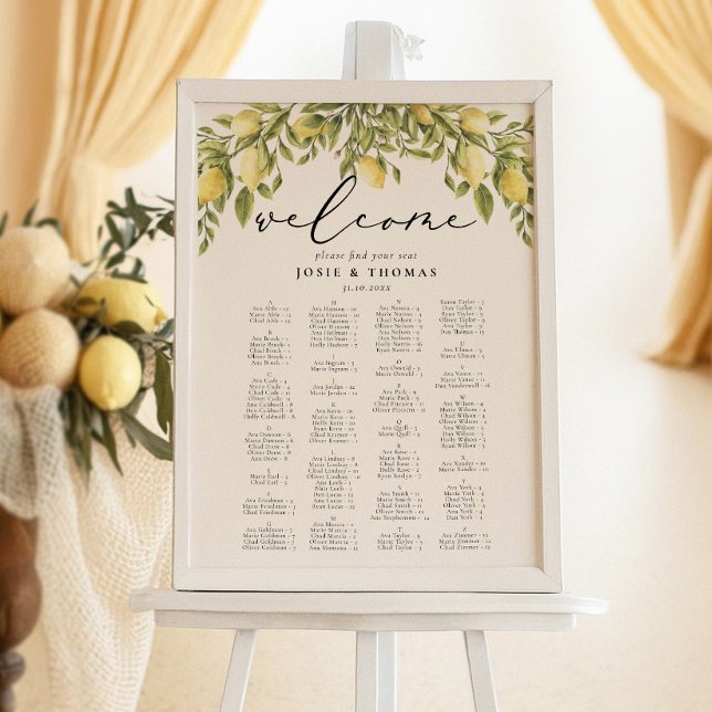 Lemon Sorrento Mediterrane Hochzeitsplanung Poster (Von Creator hochgeladen)