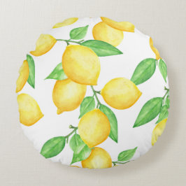 Lemon Splash Rundes Kissen