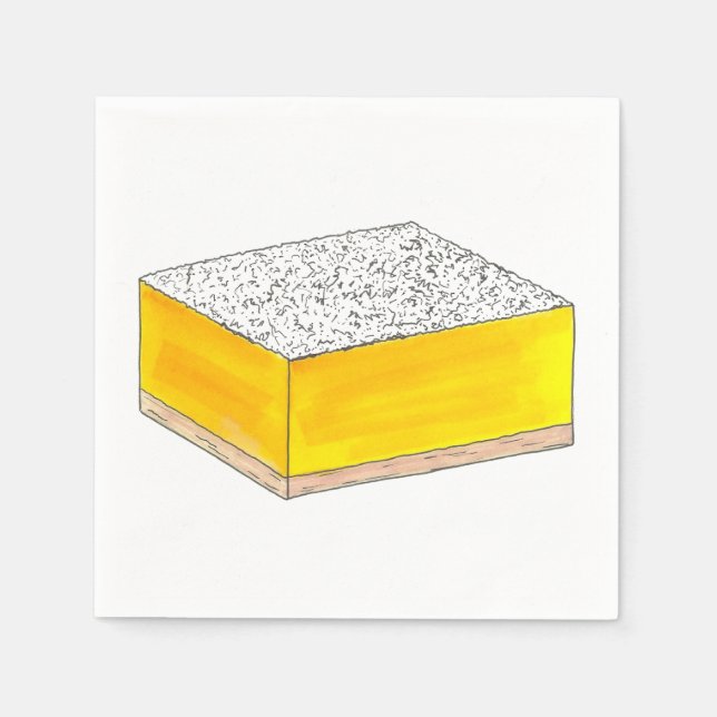 Lemon Square Bar Konditorei Dessert Bake Sale Gelb Serviette (Vorderseite)
