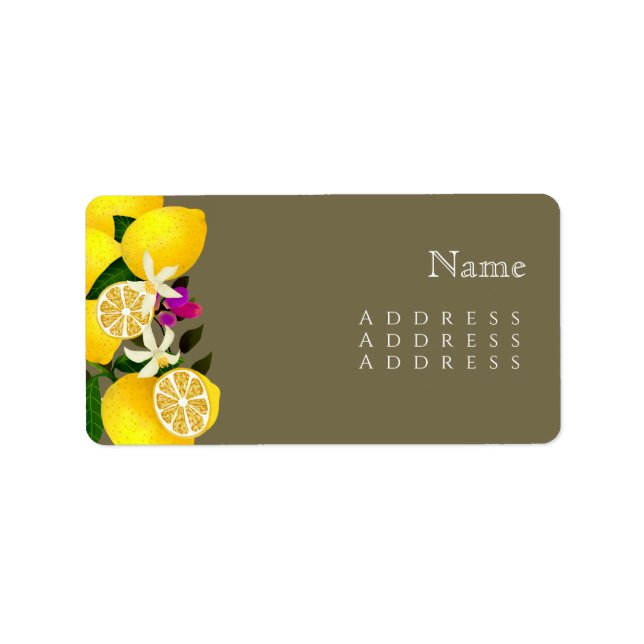 Lemon Squeeze Anniversary Name Adressaufkleber (Vorne)