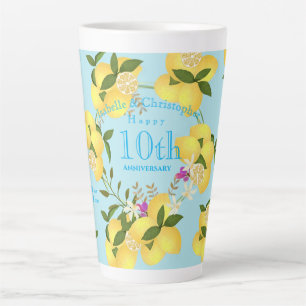 Lemon Squeeze Hochzeitsjubiläum Blau Milchtasse