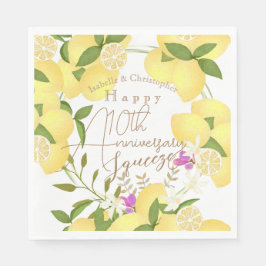 Lemon Squeeze White Serviette