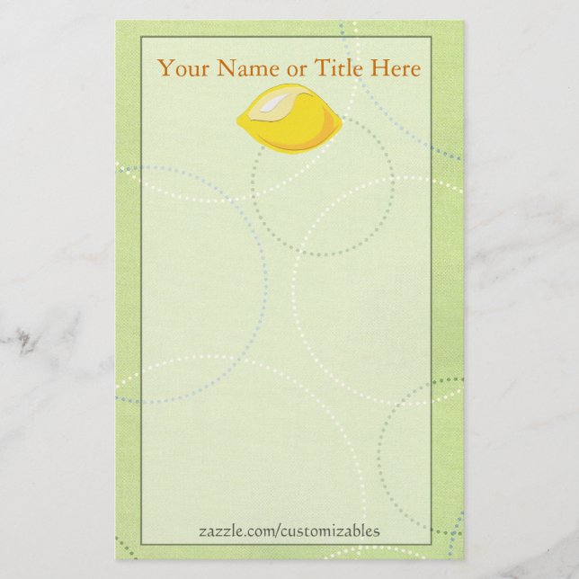 Lemon Stationery Briefpapier (Vorderseite)