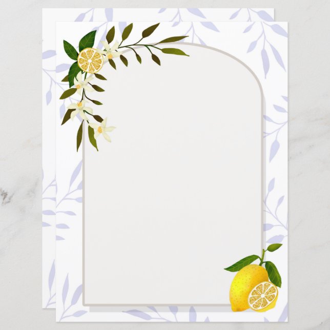 Lemon Stationery Paper (Vorne/Hinten)