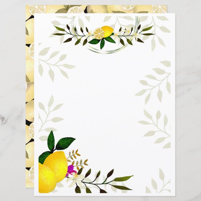 Lemon Stationery Paper (Vorne/Hinten)