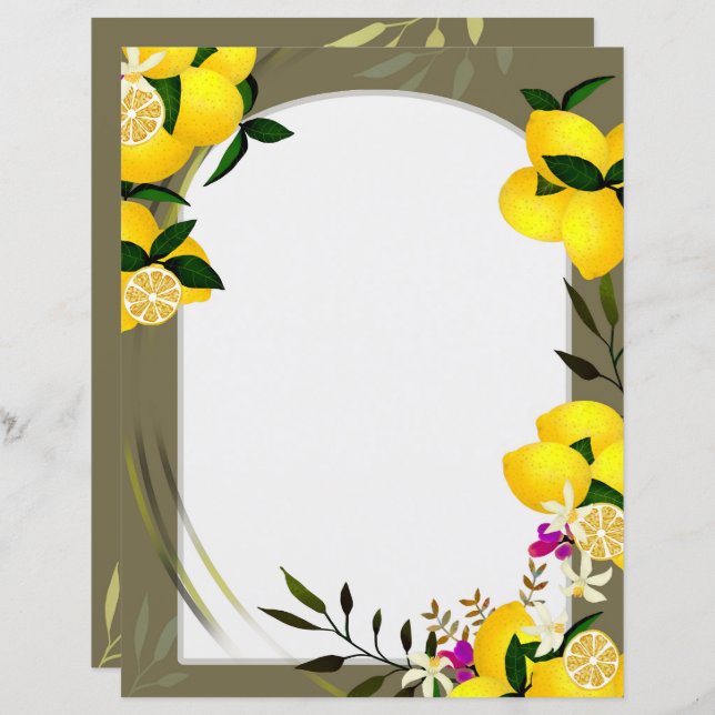Lemon Stationery Paper (Vorne/Hinten)