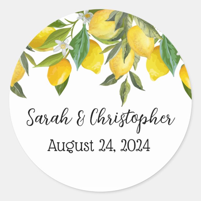 Lemon Stickers für Hochzeiten (Vorderseite)