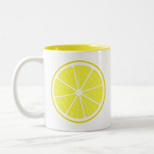 Lemon Stylized Fruit Slice Zweifarbige Tasse