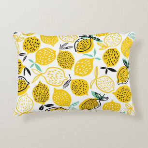 Lemon Summer Design Vintag Illustration Dekokissen