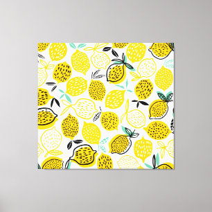 Lemon Summer Design Vintag Illustration Leinwanddruck