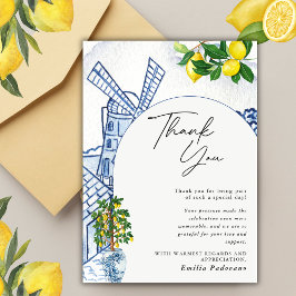 Lemon Summer Italian Brautparty Arch Dankeskarte