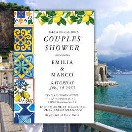 Lemon Summer Italian Tiles Couples Dusche Einladung