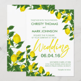 Lemon Summer Modern Yellow Wedding Einladung