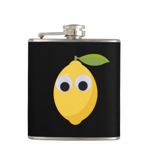 Lemon, sweet fruit with googly eyes flachmann