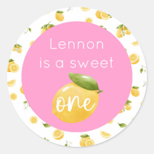 Lemon Sweet One 1. Geburtstag Runder Aufkleber
