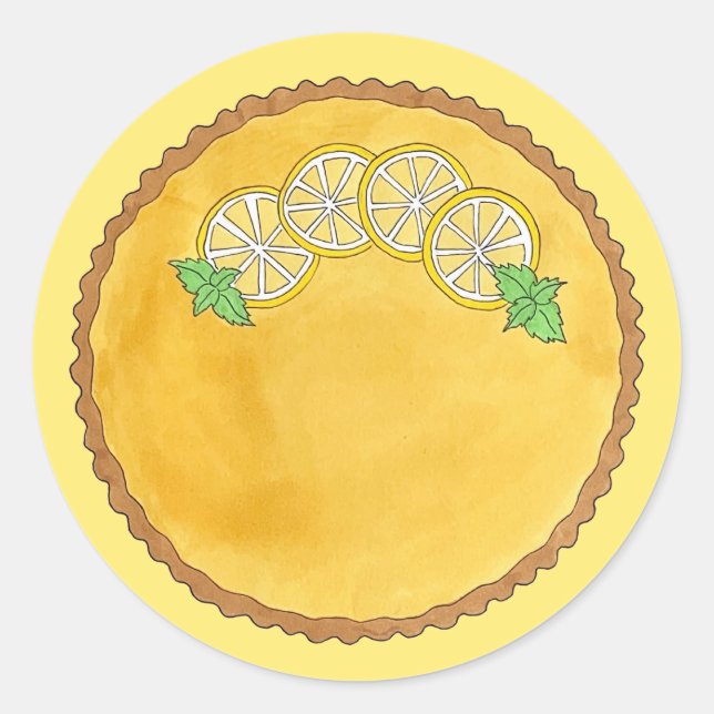 Lemon Tart Tarte au Citron Curd Pie Backfood Runder Aufkleber (Vorderseite)