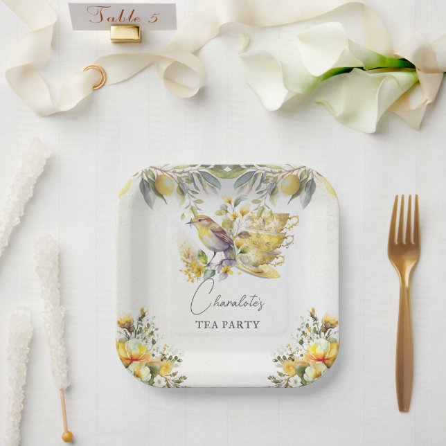 Lemon Tea Party Jede Anlässe Vintag Pappteller (Hochzeit)