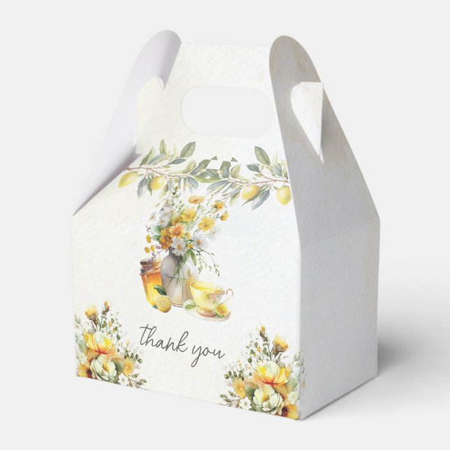 Lemon Tea Party Vintag Danke Geschenkschachtel (Vorderseite)