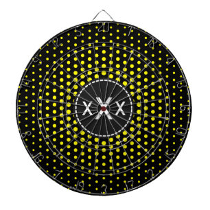 Lemon Techno Dots Modern Monogram Dartscheibe