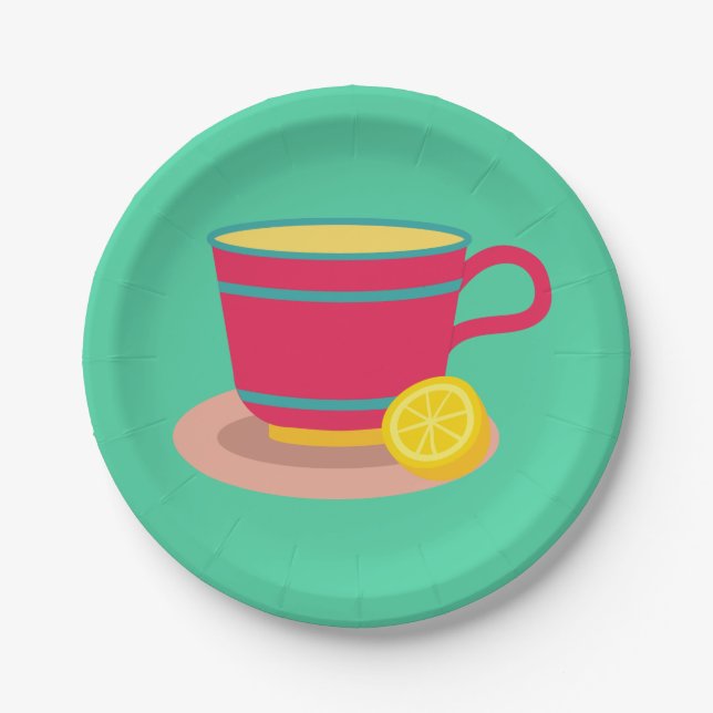 Lemon Tee für Teeliebhaber Pappteller (Vorderseite)
