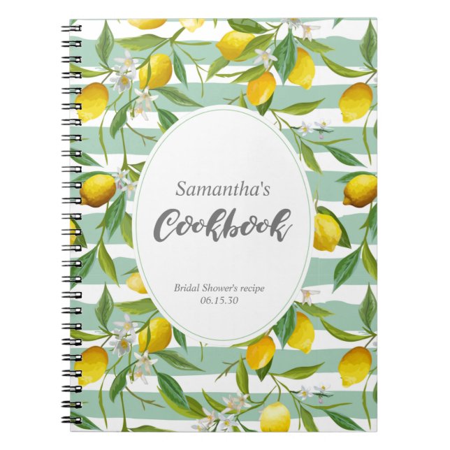 Lemon thematisch, personalisiertes Kochbuch, Notizblock (Vorderseite)