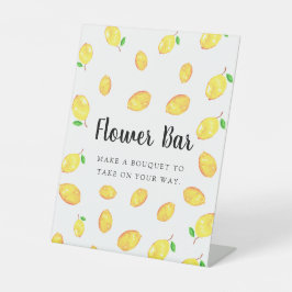 Lemon Theme Brautparty Blume Bar Sign Sockelschild