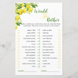 Lemon Theme Brautparty würde sie eher spielen