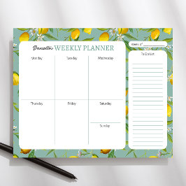 Lemon Theme Personalisiert Weekly Planer Pad Notizblock