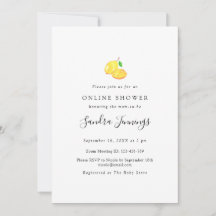 Lemon Theme Virtual Baby Shower Elegant Online