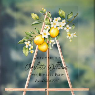 Lemon Themed 30. Geburtstag Party Willkommen Acrylschild