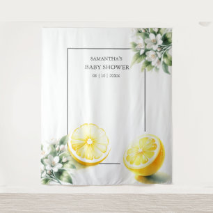 Lemon Themed Baby Dusche Foto Hintergrund Wandteppich