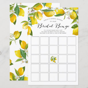 Lemon Themed Brautparty Bingospiele,