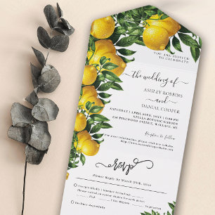 Lemon Themed Citrusy Wedding All In One Einladung