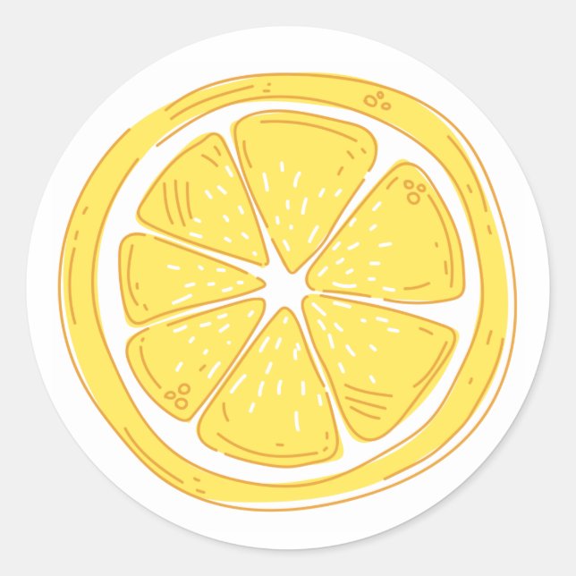 Lemon Themed Round Sticker (Vorderseite)