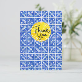 Lemon & Tile "Danke" flache Grußkarte Dankeskarte