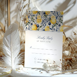 Lemon Tile Elegance RSVP Card für Hochzeit Einladung