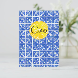 Lemon & Tile Hallo auf Italienisch: "Ciao Karte" Dankeskarte