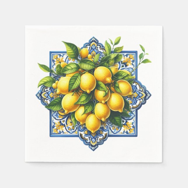 Lemon Tile Napkins Serviette (Vorderseite)
