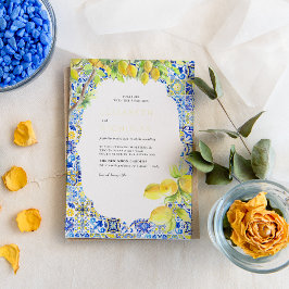 Lemon Tiles | Sommerhochzeit im Mittelmeer Folieneinladung