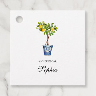 Lemon Topiary Wasserfarbengeschenk Geschenkanhänger