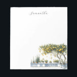 Lemon Tree Amalfi Tile Terrasse Notizblock<br><div class="desc">Lassen Sie sich von einer Touch mediterraner Eleganz in den Ton des Alltags verzaubern. Das Notizblock mit einem atemberaubenden Zitronenbaum aus Aquarellon auf einer blauen Amalfi-Fliesenterrasse. Diese einzigartige Kunst, exklusiv zu Do Tell A Belle, vereint die lebendige und ruhige Schönheit der italienischen Küsten und macht Ihr schriftliches Erlebnis sowohl inspirierend...</div>