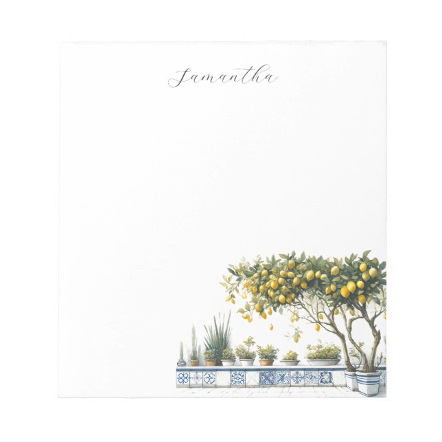 Lemon Tree Amalfi Tile Terrasse Notizblock (Vorderseite)