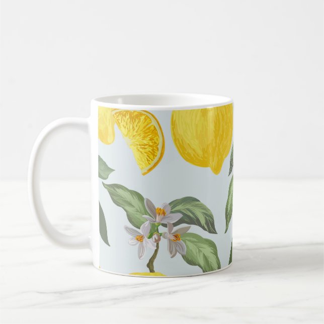 Lemon Tropical Frucht Vintages Muster Kaffeetasse (Links)