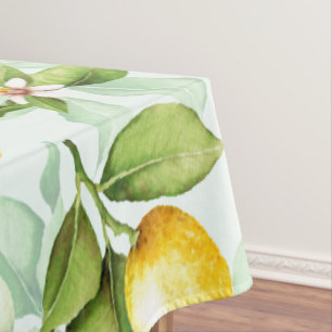 Lemon Tropical Summer Frucht Muster auf Minze Tischdecke