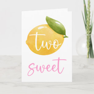 Lemon Two Sweet Happy Birthday Card Karte